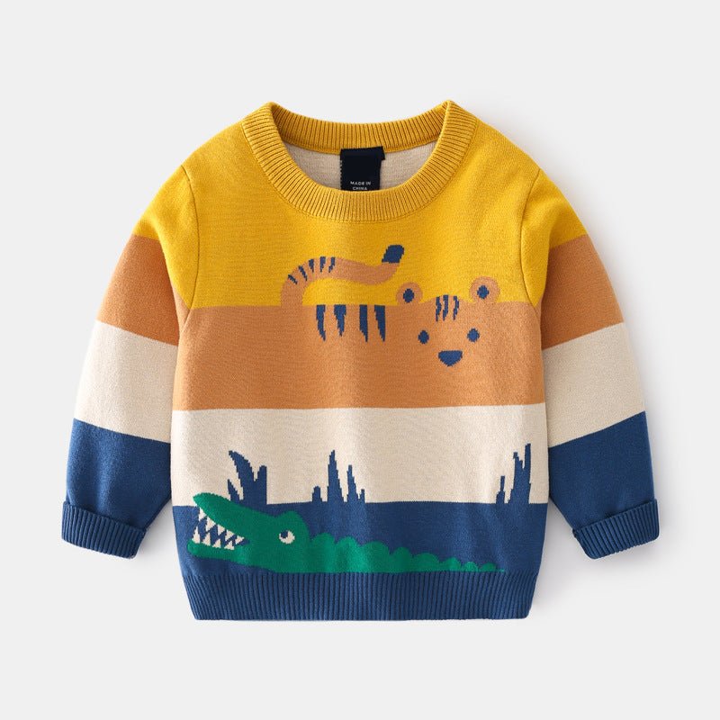 Abstract Cartoon Sweater For Boys - Adorable Attire