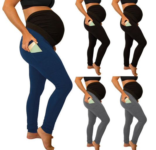 high waist side pocket Maternity Pants - Adorable Attire