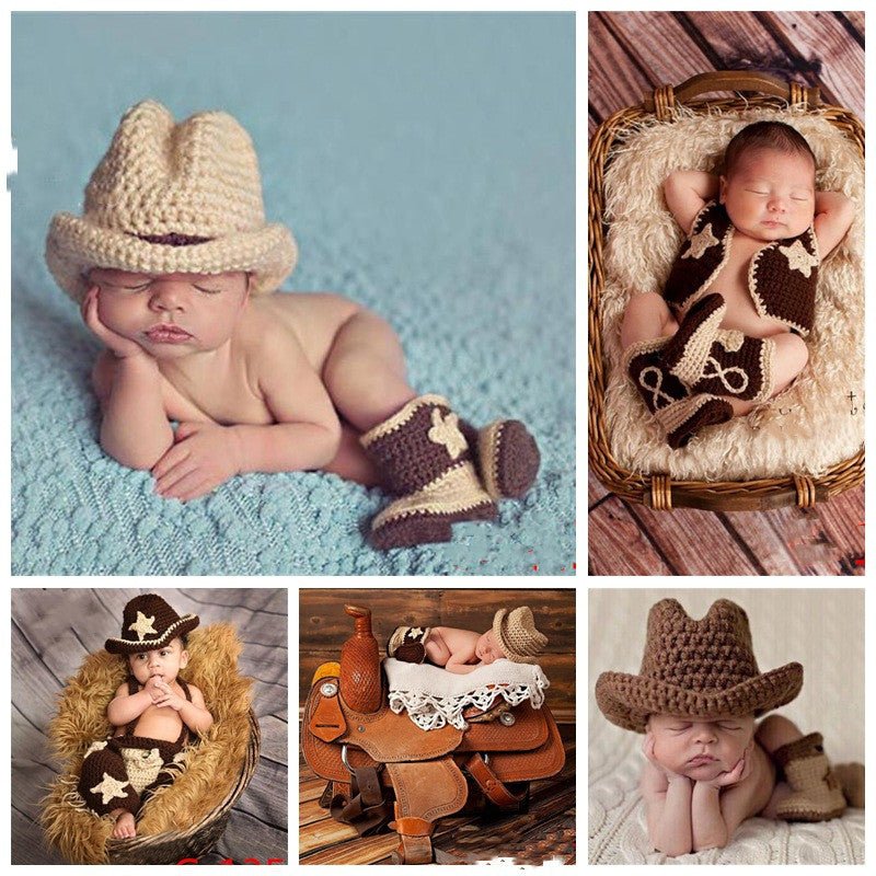Knitted Baby Photo Suit With Woolen Yarn - Adorable Attire