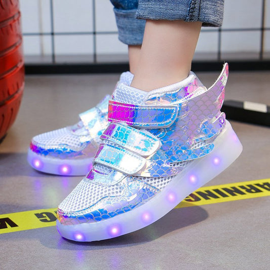 Lights up, children's sneakers, glitter shoes - Adorable Attire