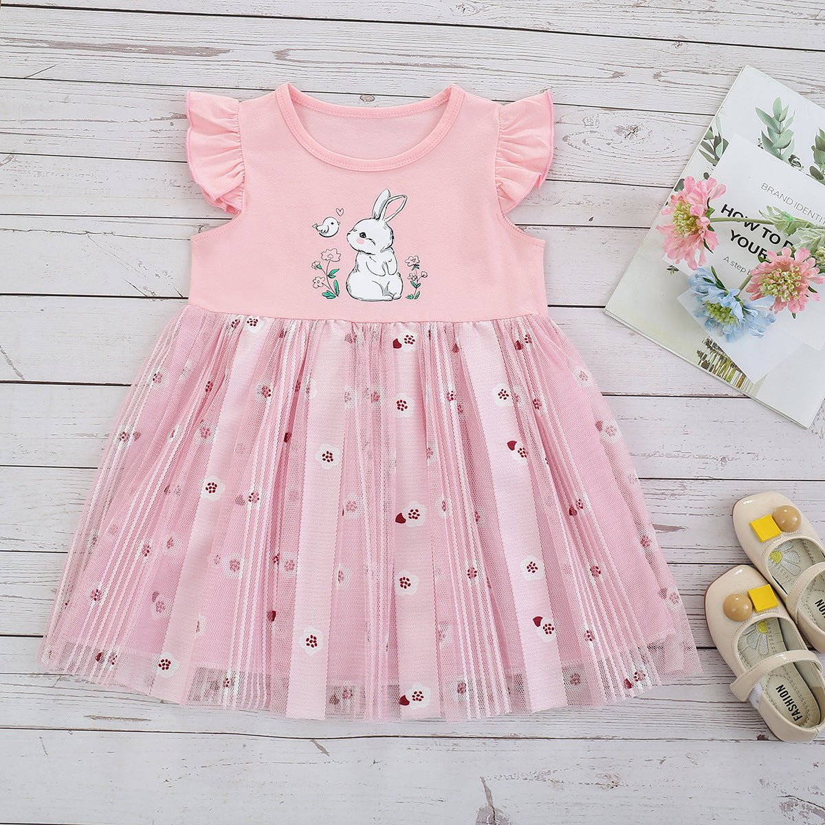 Little Girls Cartoon Rabbit Princess Dress - Adorable Attire