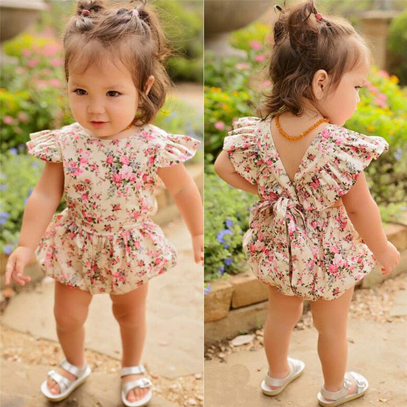 Pink Floral One-piece Romper - Adorable Attire