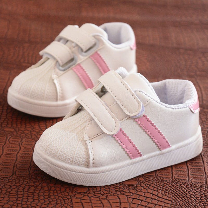 Shell-toe Sports White Sneakers - Adorable Attire