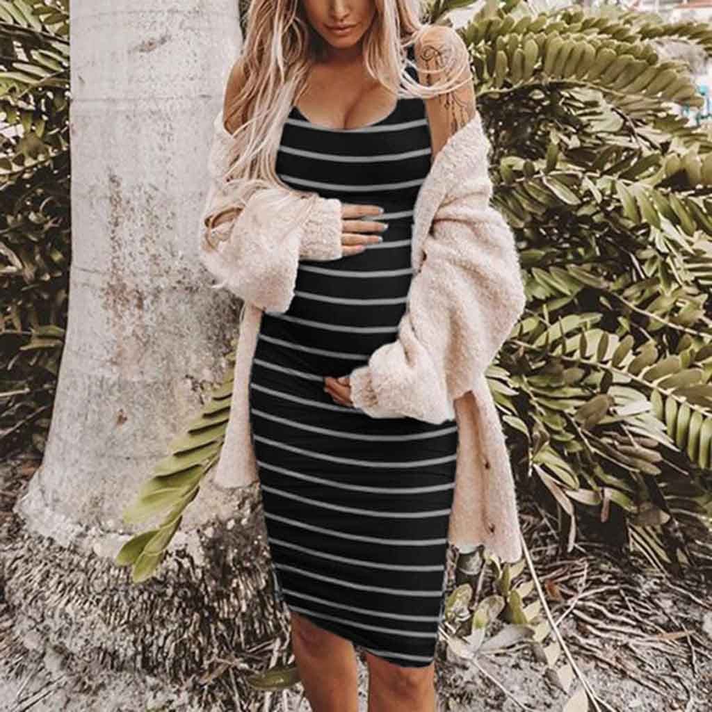 Striped Maternity Vest Dress - Adorable Attire