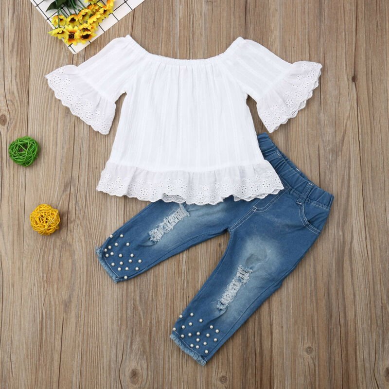 Top and pearl jeans - Adorable Attire