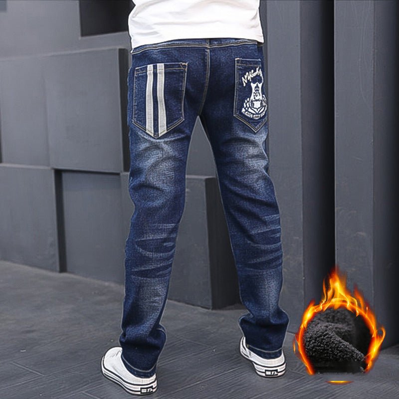 Warm and fleece boy jeans - Adorable Attire